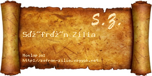Sáfrán Zilia névjegykártya